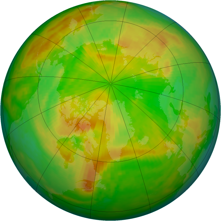 Arctic ozone map for 03 June 1986